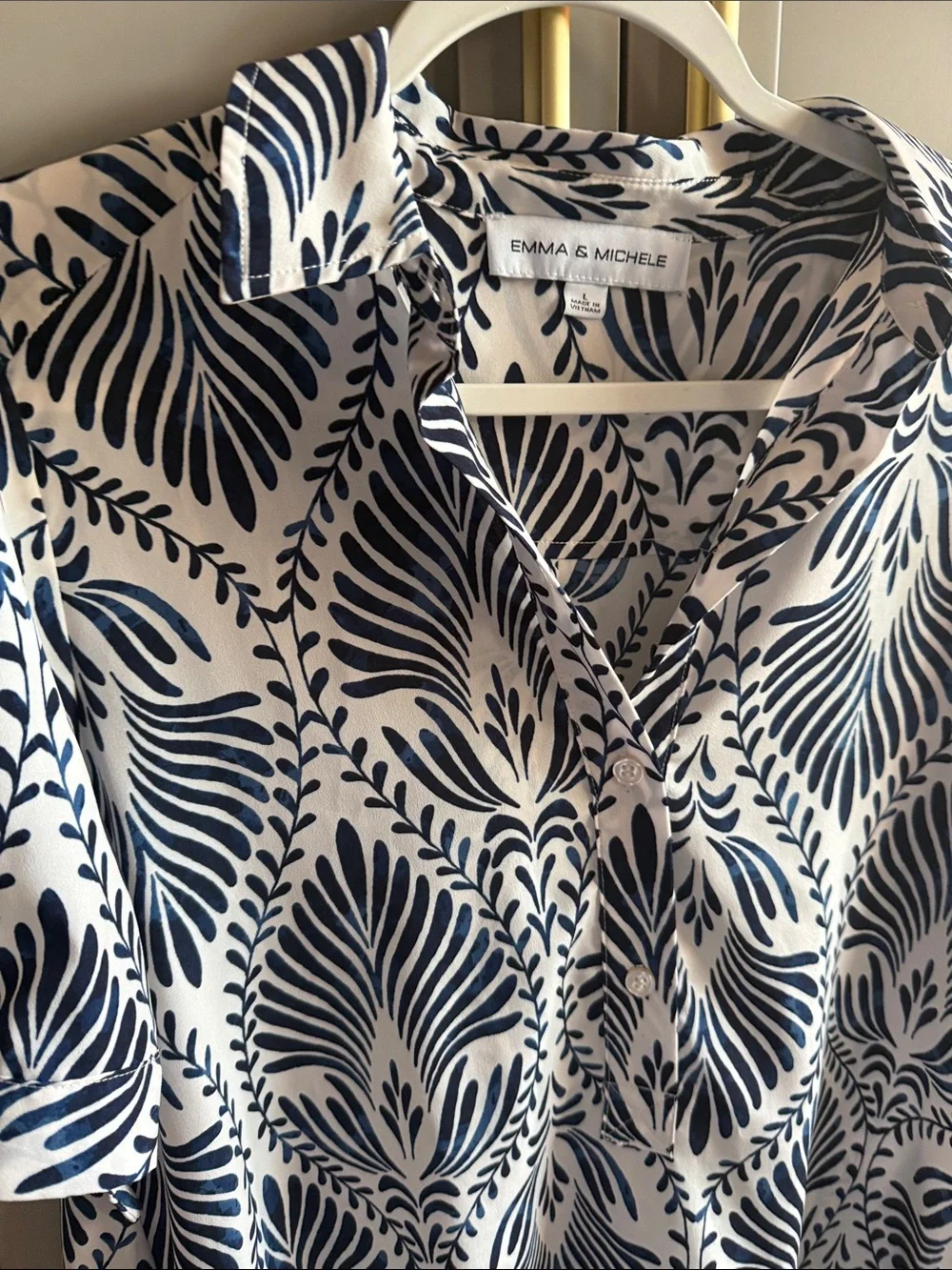 Emma & Michele Navy and White Printed Tunic Dress with pockets